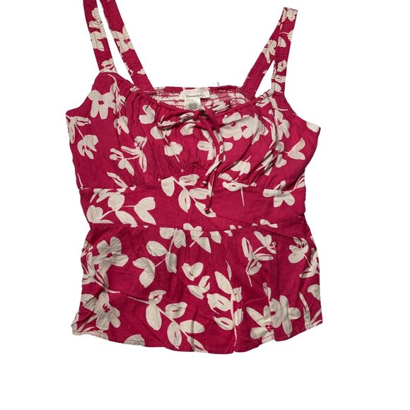 Pink & White Floral Tank Top By Urban Romantics Womens Size L 100% Rayon Lightwe - Picture 10 of 13
